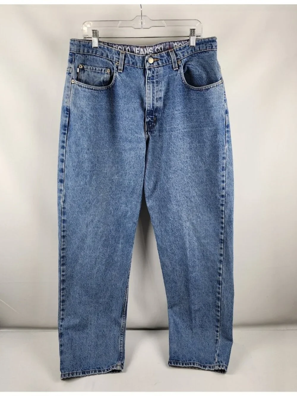 Polo Jeans Co Ralph Lauren Mens 36x32 Vintage Blue Straight Leg Denim